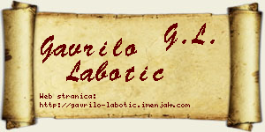 Gavrilo Labotić vizit kartica